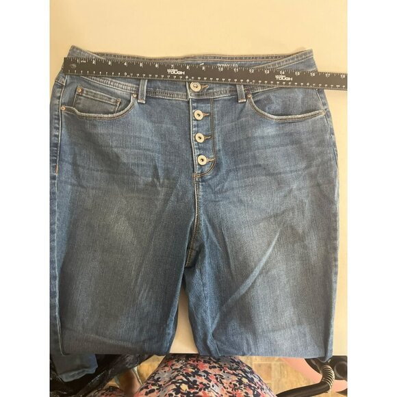 Inc Skinny Leg Regular Fit Jean Lace Hem inset Sz 14P Medium Wash Button Fly boh - Picture 8 of 11